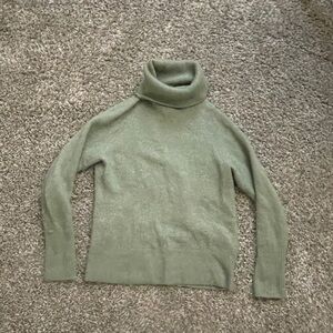 Quince Olive Green Turtleneck Sweater